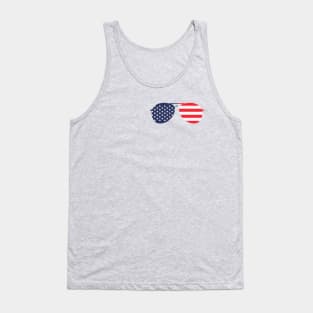 American Flag USA Aviator Sunglasses Tank Top